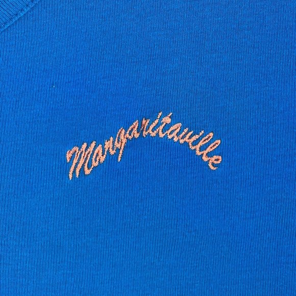 Margaritaville Jimmy Buffet Women's Henley 3/4 Sleeve T Shirt Button Top Blue - Picture 5 of 7